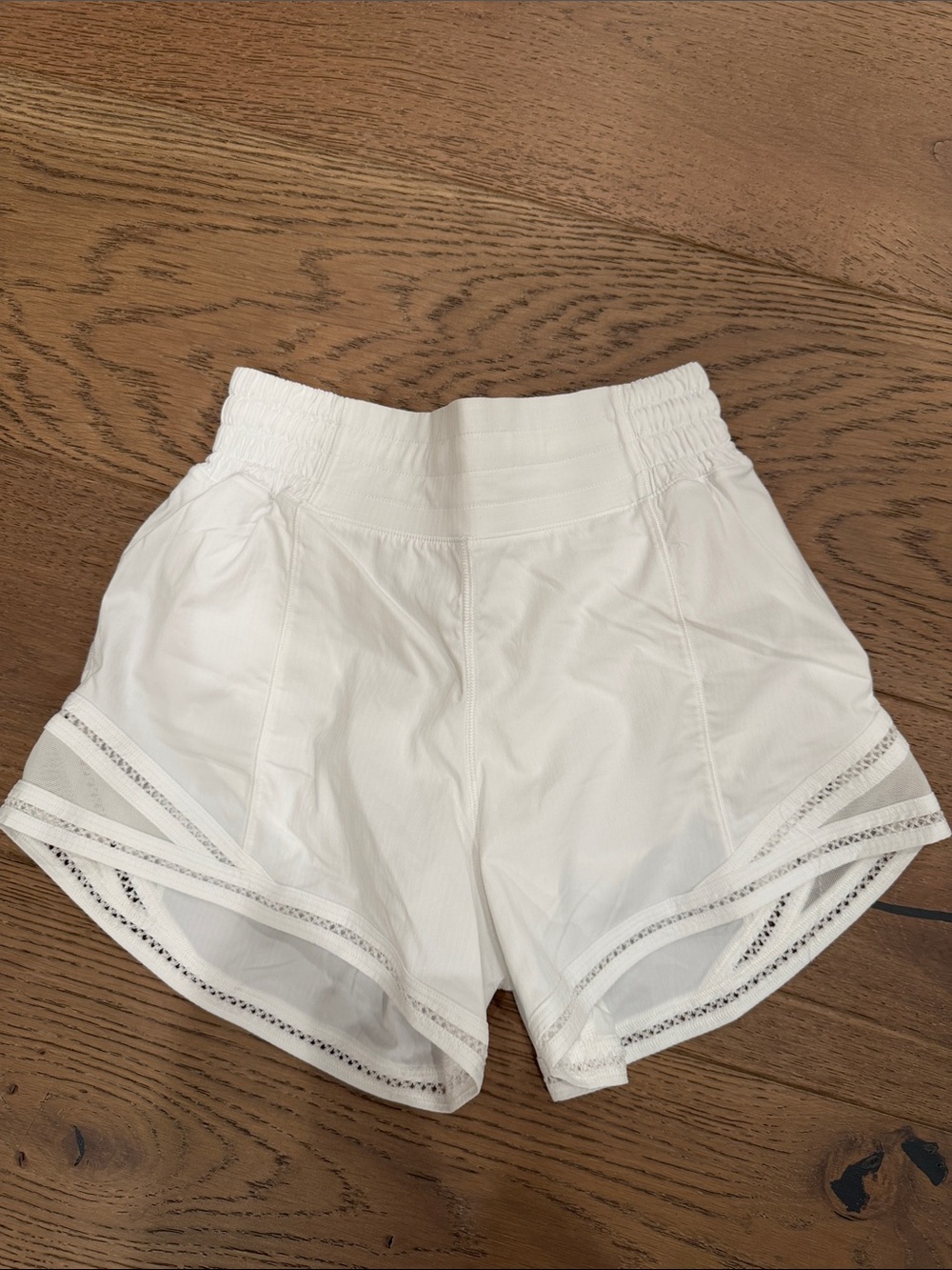 lululemon athletica White Crochet-Trim Hotty Hot Shorts